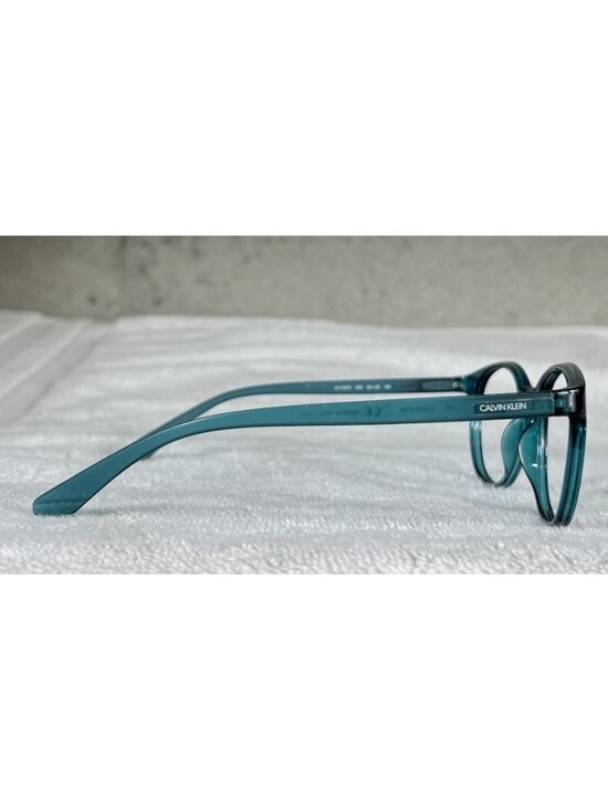 Calvin Klein CK19570 430 Round Teal Blue Clear Eyeglasses Frames Italy 50-20-145 main image 8